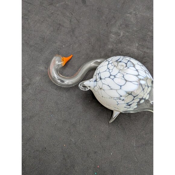 Vintage Ornament Swan Hand Blown Glass Hanging Christmas tree 4" - Picture 16 of 16
